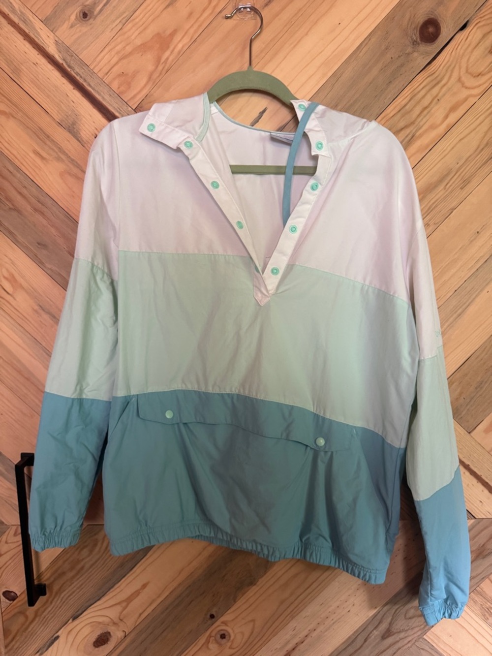 Color-Block Pull Over Windbreaker Columbia Sportswear Jacket PGE